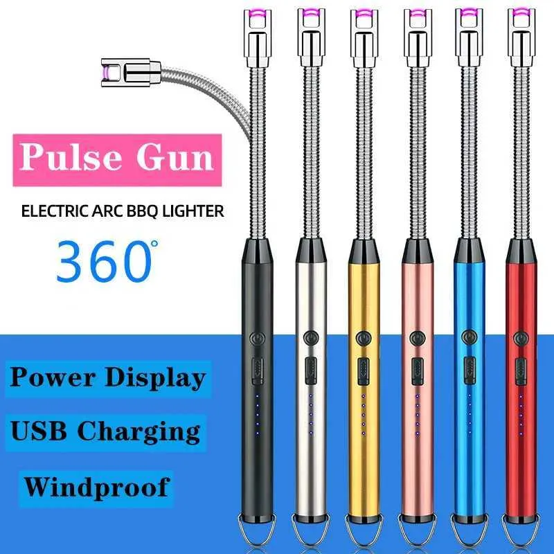 Campeggio esterna Uso familiare Accensione ad arco a impulsi senza fiamma Accendino per pistola Tipo-C Visualizzazione della potenza di ricarica Candela No Fornello a gas Confezione regalo