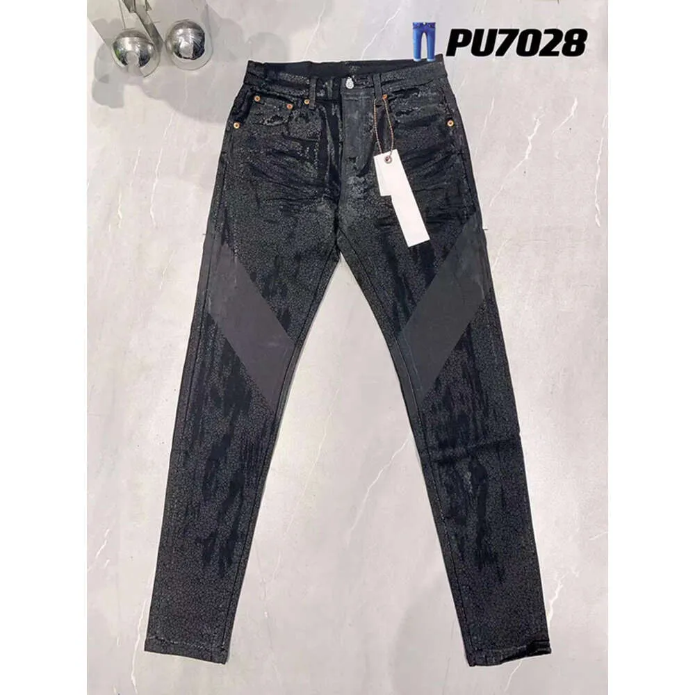 Jeans lila jeans herrar man svart rak design retro streetwear tröjor designers joggar pant cyklist smal mager denim byxor