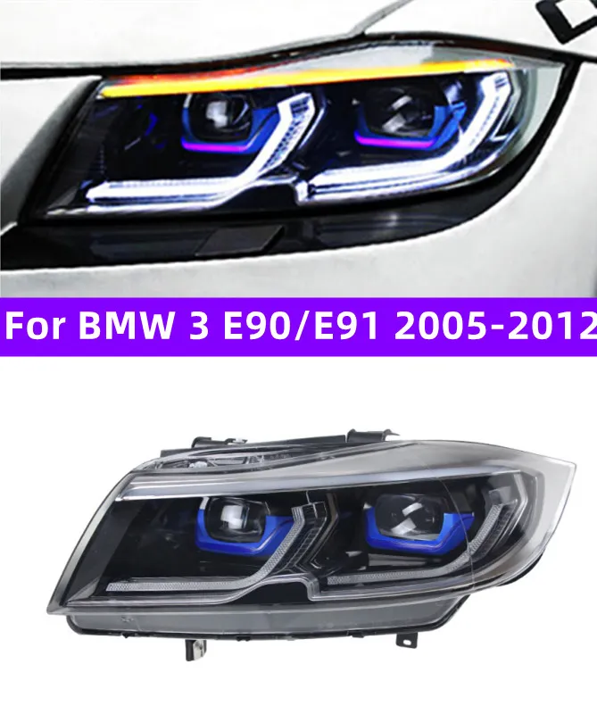 Autoteile für BMW 3er E90 Scheinwerferbaugruppe E91 2005–2012 LED-Tagfahrlicht-Fluss-Blinker