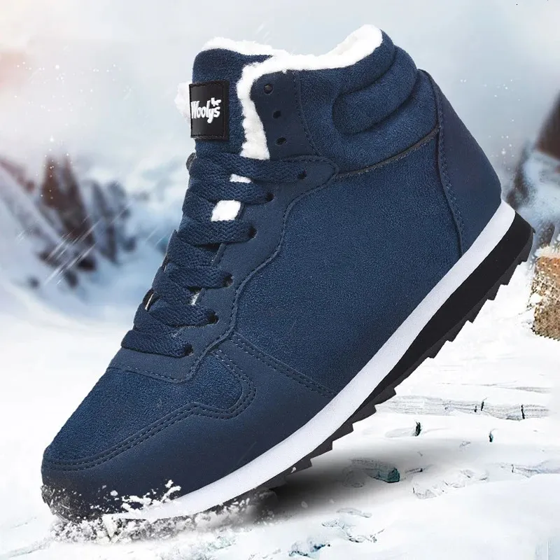 Buty zimowe mężczyźni swobodny ciepłe buty do kostki dla trampek mężczyzny Plush Furwear Furewear Wygodna platforma śniegu 231204