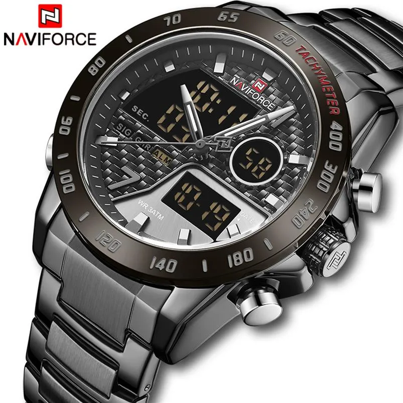 Nuovo orologio da uomo NAVIFORCE Top Luxury Brand Fashion Orologio al quarzo Bussiness Orologio da polso sportivo in acciaio inossidabile Relogio Masculino LY1243N