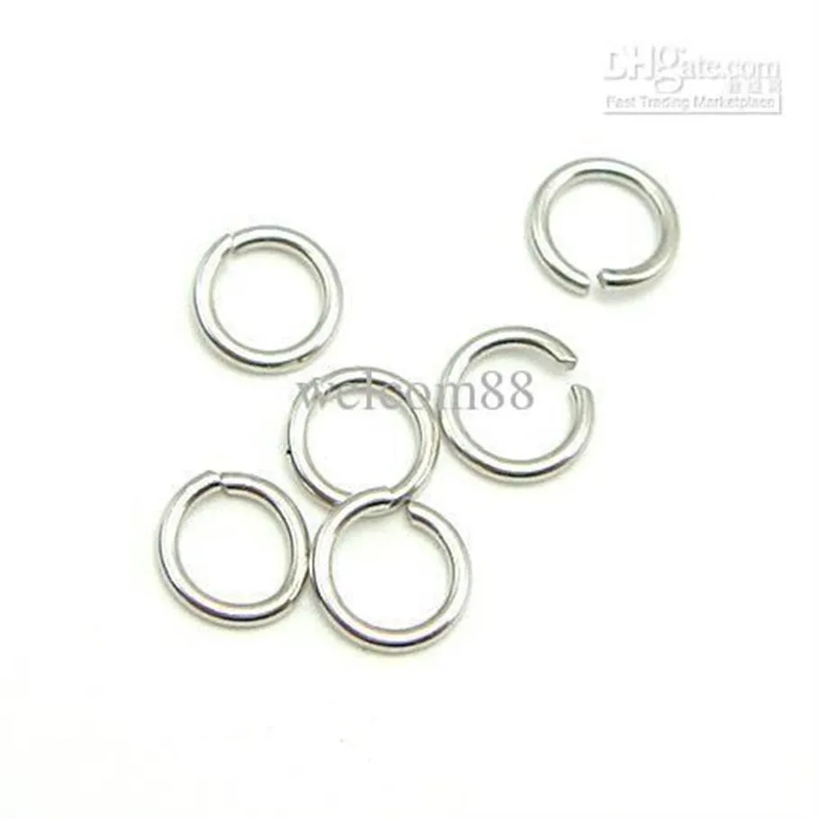 100pcs partia 925 srebrne otwartą pierścień rozdzielający pierścień rozdzielający pierścień do majsterkowicz