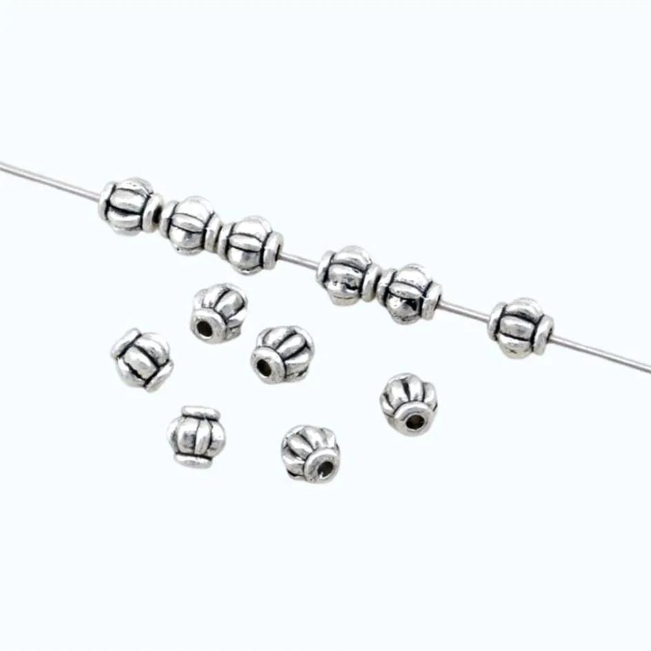 500 st antik silverlegering lykta spacer pärla 4mm för smycken tillverkar armband halsband diy tillbehör d22724