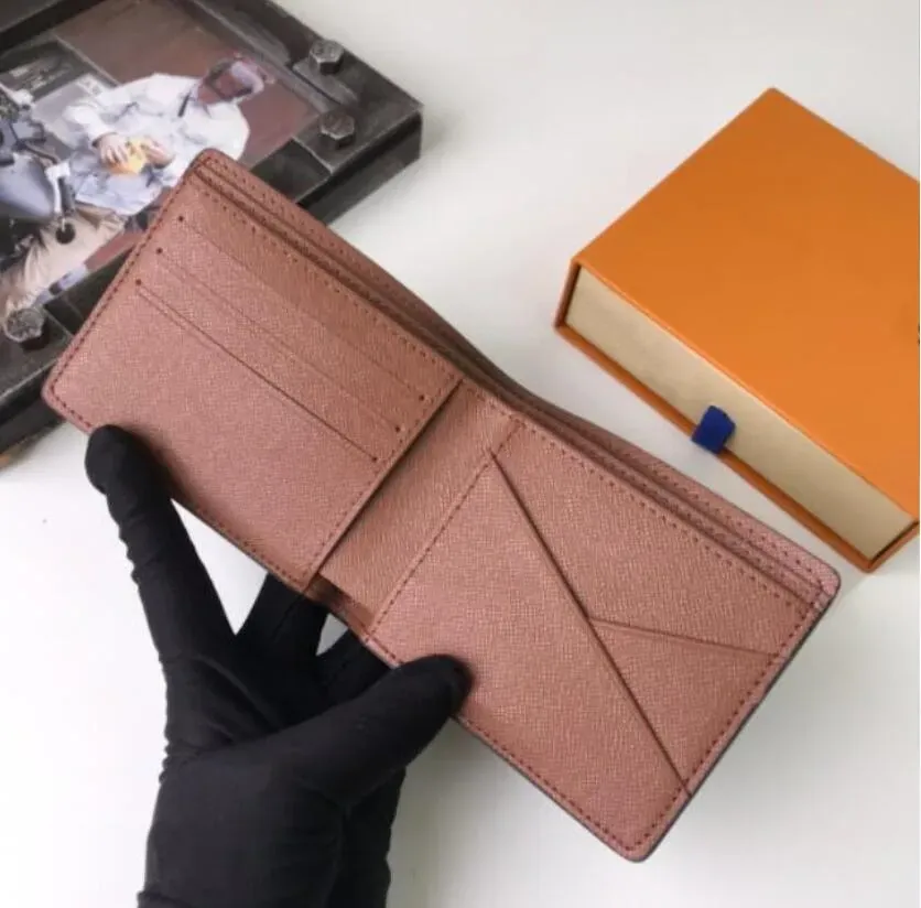 Designer Men Wallet Purse med Box Card Holder Luxury Damier Checked Flower Fashion Classic grossistrabatt