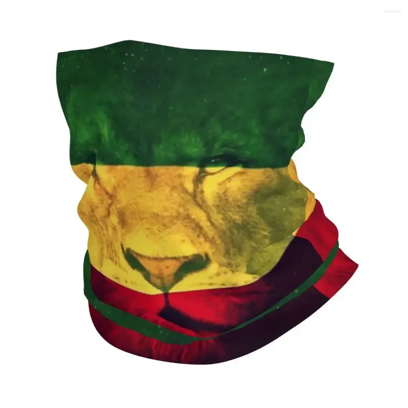 Lenços Rasta Lion Stripe Bandana Pescoço Gaiter Máscara Impressa Lenço Jamaicano Jamaica Multi-Uso Rosto Equitação Unisex Adulto Inverno