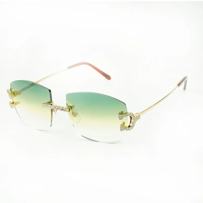 Brandneue Metallkrallen-Diamant-Sonnenbrille 4189706 mit 60 mm großen Sonnengläsern für Damen und Herren