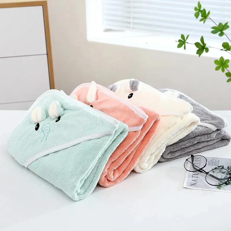 Asciugamano Con Cappuccio Per Bambini - Pile Corallo, 100x65cm, Morbido, Per Spiaggia E Bagno - Foto 9