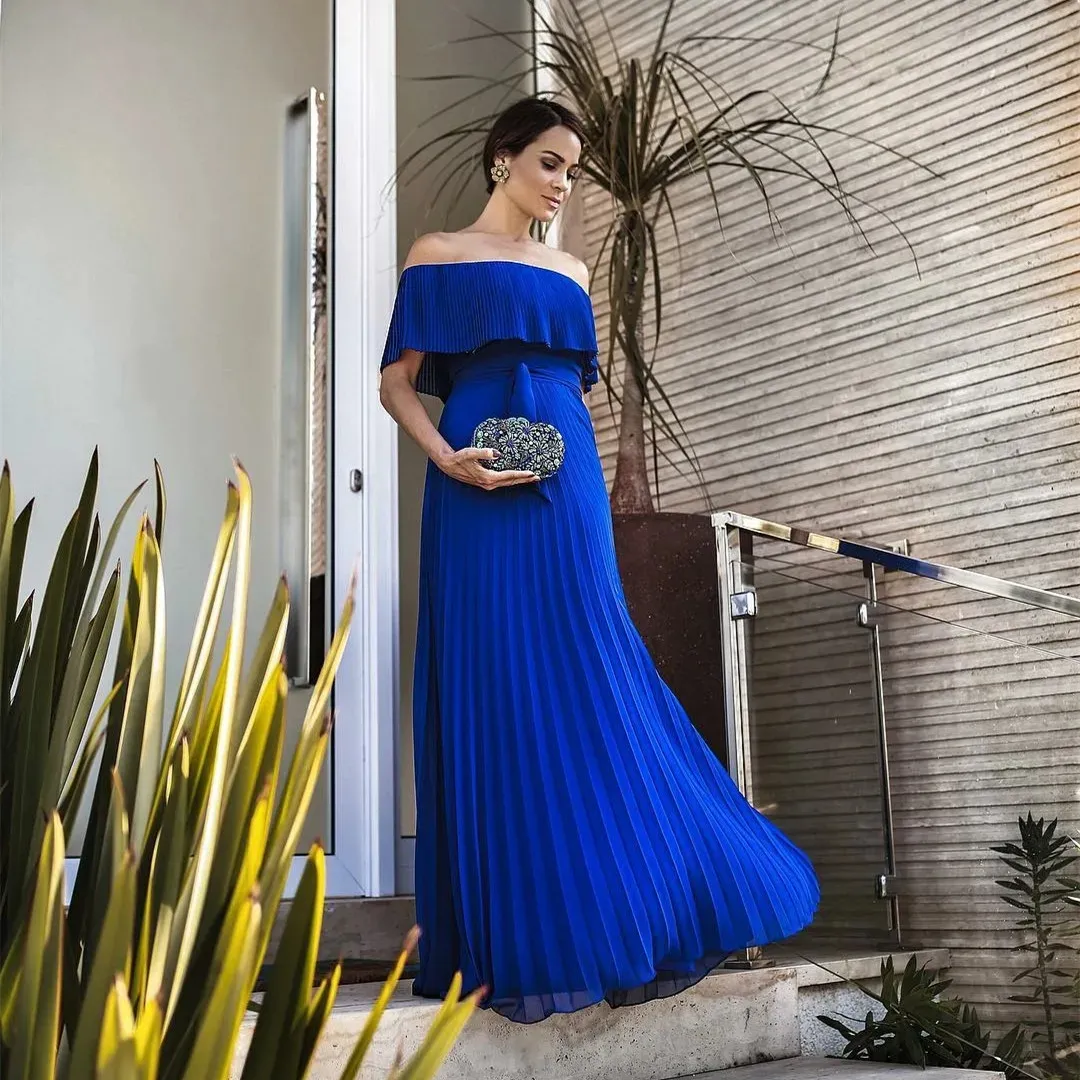 royal blue off shoulder dress Misshow Royal Blue Off-Shoulder Ball Gown Beaded Pleated Tulle Quincea –  misshow.com main image 1