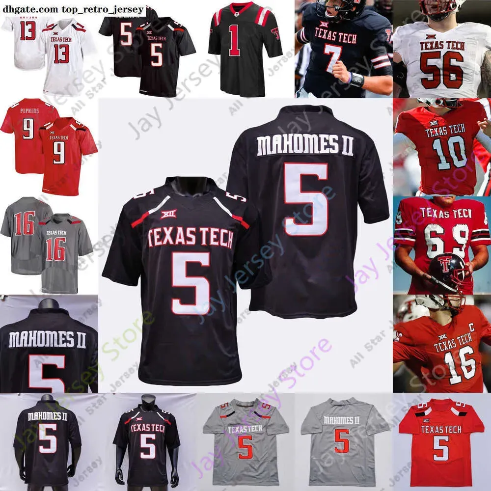 Jerseys Texas Tech TTU Football Jersey College Patrick Mahomes II Donovan Smith Tahj Brooks Jerand Bradley Loic Fouonji Bli