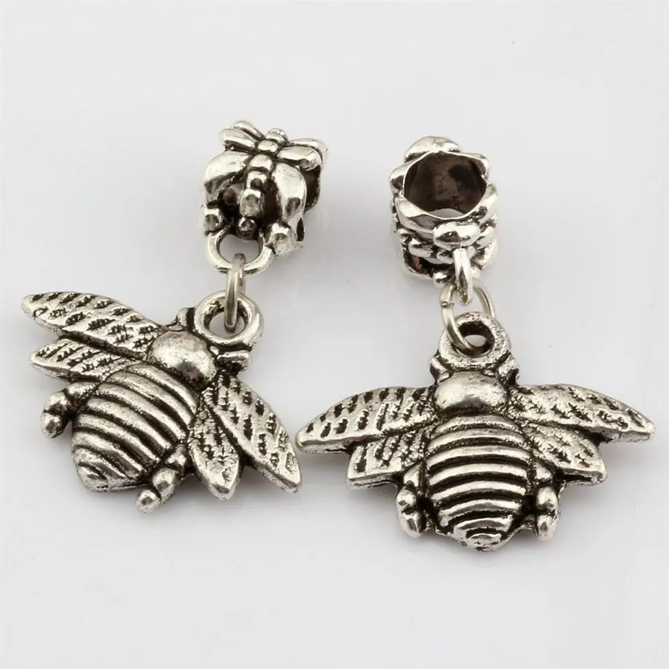 100 Pcs Antique Silver Bees Charms Charm Pendant For Jewelry Making Bracelet Necklace DIY Accessories 28 21mm337W