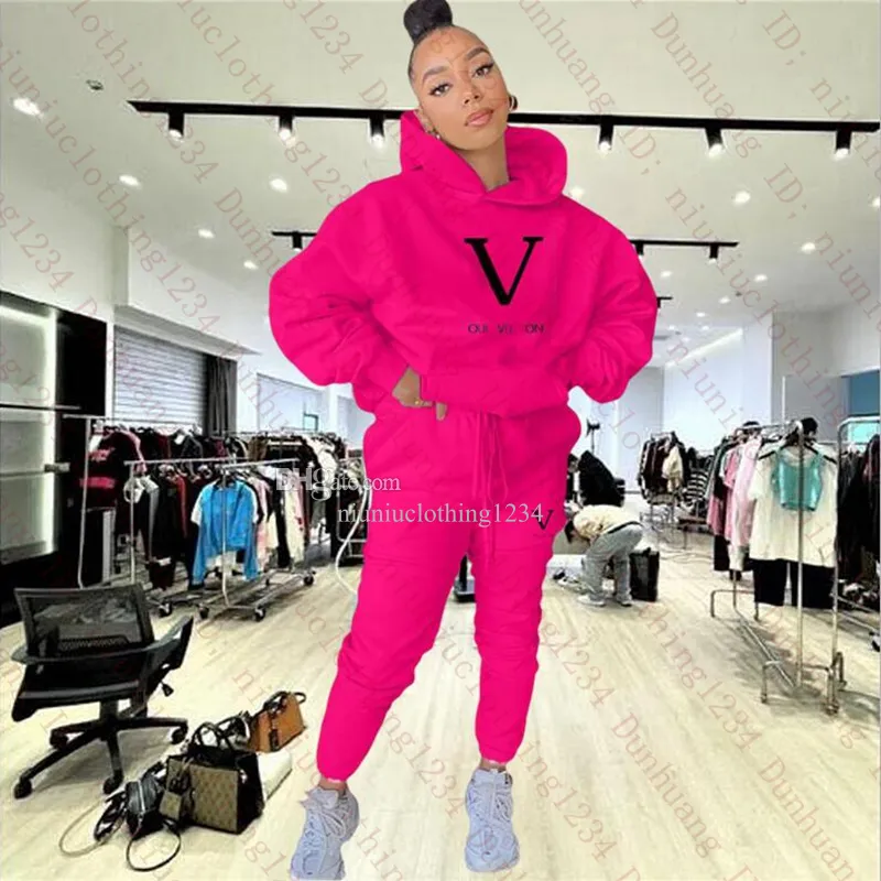 Designer Tracksuits Women Pink Sets Spring Autumn winter Hoodies And Pants 2 Piece Set Sweatsuit Hoody Ladies Brand Sweatshirt Sport Joggers Sweatpant Suit