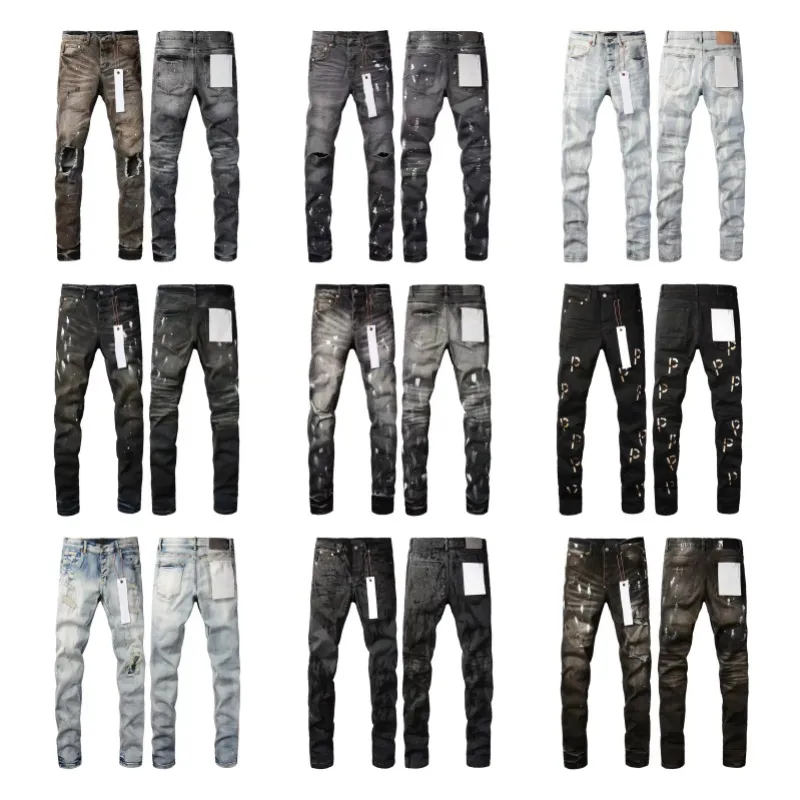 Mens Designer Uomo Pantaloni neri Qualità di fascia alta Design dritto Retro Streetwear Pantaloni sportivi casual Designer Jeans viola Pantaloni da jogging Pant 13 colori 28-40