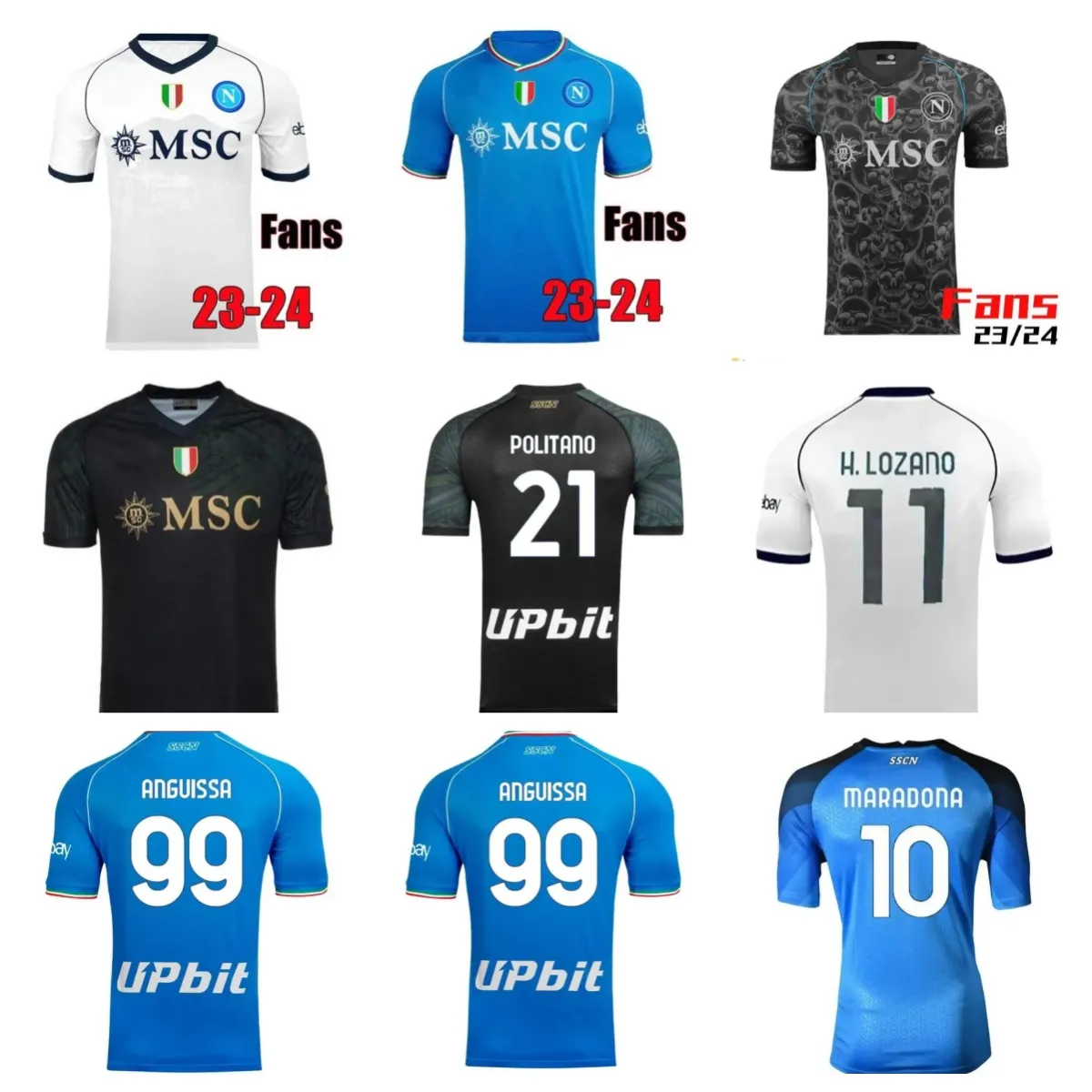 23 24 24 Napoli piłkarskie koszulki Maglia Napoli 2023 2024 Zielilinski Kvaratskhelia Campioni d'Italia Football Shirt Osimhen Lozano Ssc Napoli Maillots de Foot