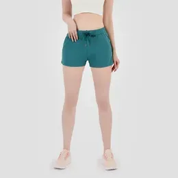 Womens Yoga Shorts Feminine Casual shaping Outfits Cinchable Drawcord Running Short Pants Ladies Sportswear Solid Color Girls Exercise Fitness Wear