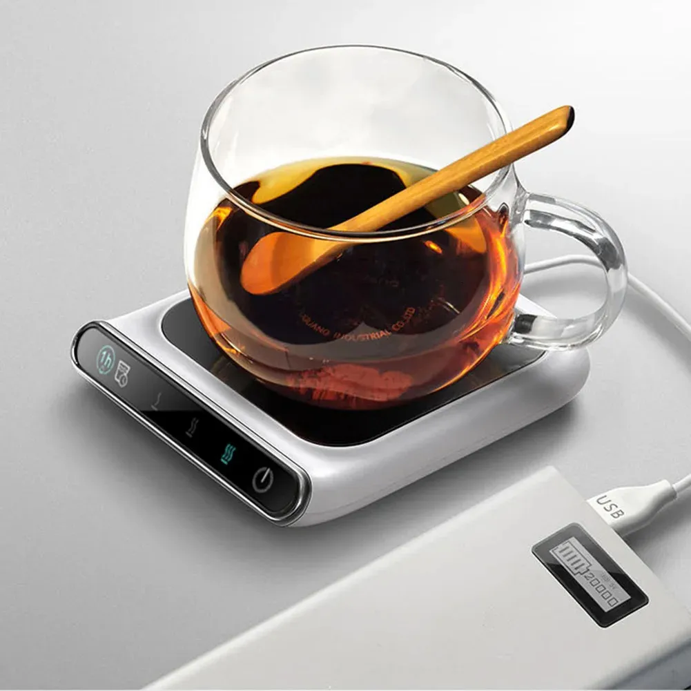 Tea Cups Portable USB Smart Coffee Cup Warmer Heat Mat Electric Beverage Desktop Coaster Milk 231205