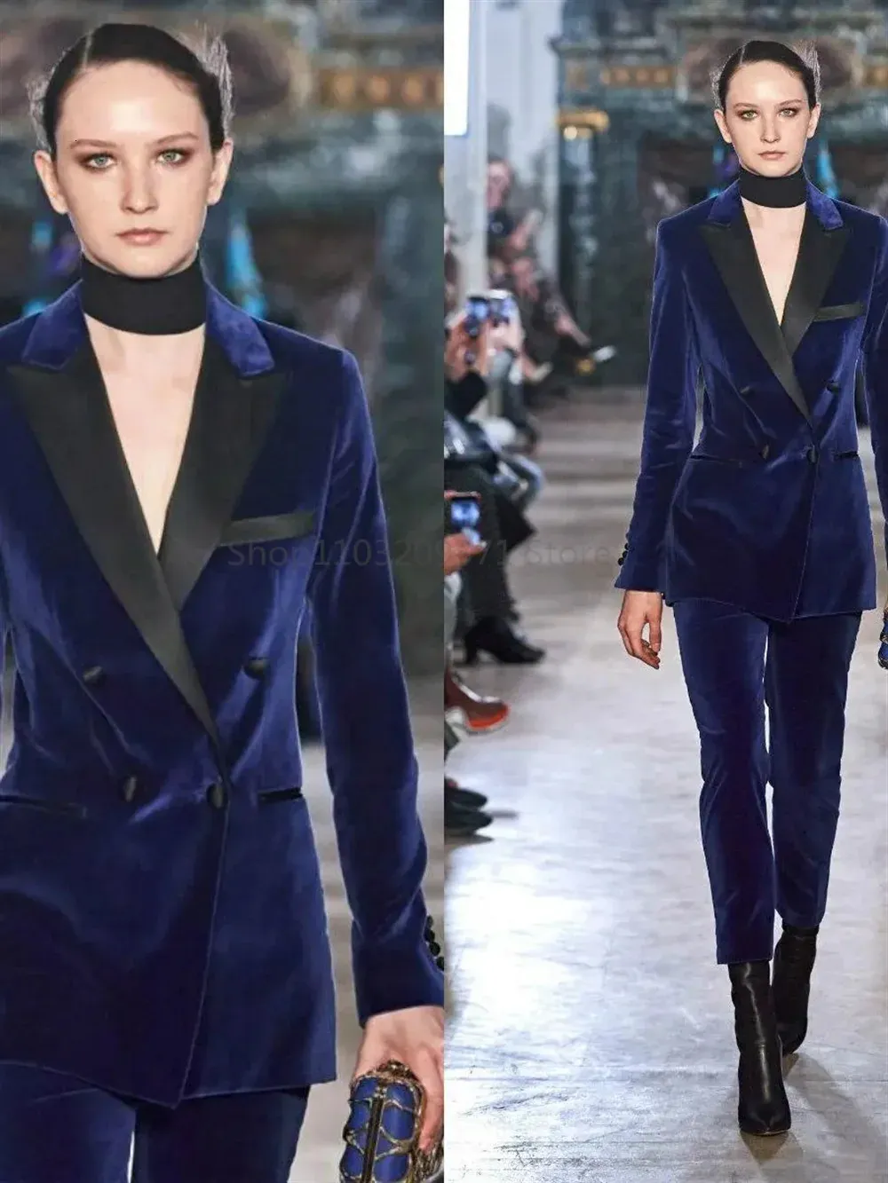 Plus size velvet pant suits deals