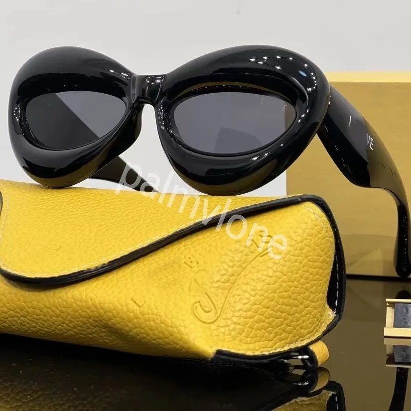 High Designer Sunglasses Wave Mask Sunglasses Large Frame Women Mens Polarized Glasses Acetate Fiber Fashionable glasses 22FW runway Sunglasses UV400 lowewe