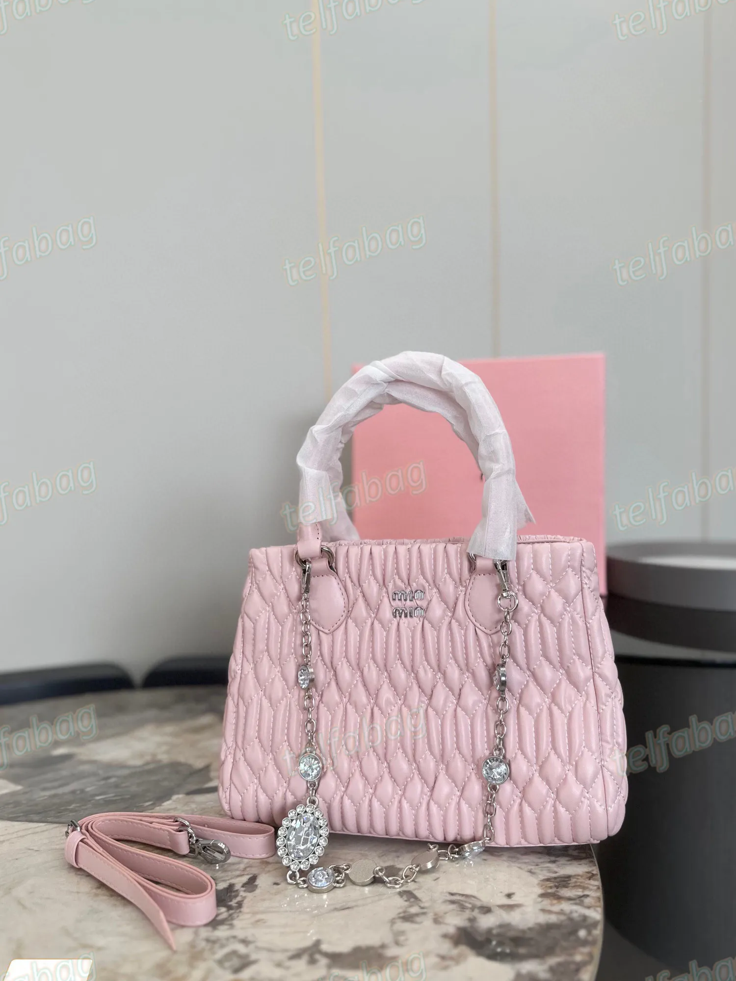 Bolso Mimi, bolso de lujo con diamantes de imitación, bolso de diseñador para mujer, bolso cruzado con cadena, bolso de cuero para mujer, bolso de hombro