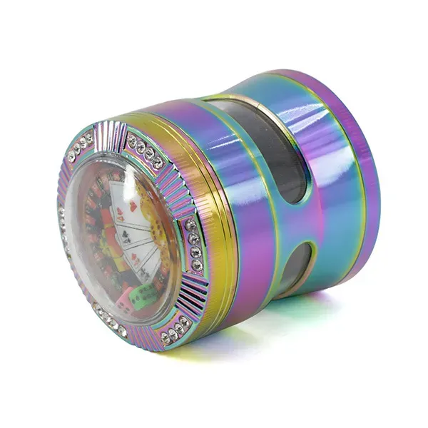 Rainbow Colorful Pattern Zinc Alloy 63mm 4 Layers Smoking Grinder Tobacco Crusher colors Crusher Grid