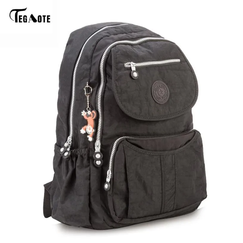 Tegaote Classic Big School Plecak dla nastoletnich dziewcząt Mochila Feminine Plecaks Kobiety solidne nylonowe laptop Bud 21299z