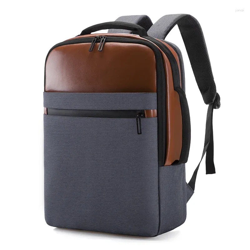 Backpack Shoulder Bag Male Laptop Business Casual Large Capacity USB Interface Wear-resistant Waterproof Travel Zip