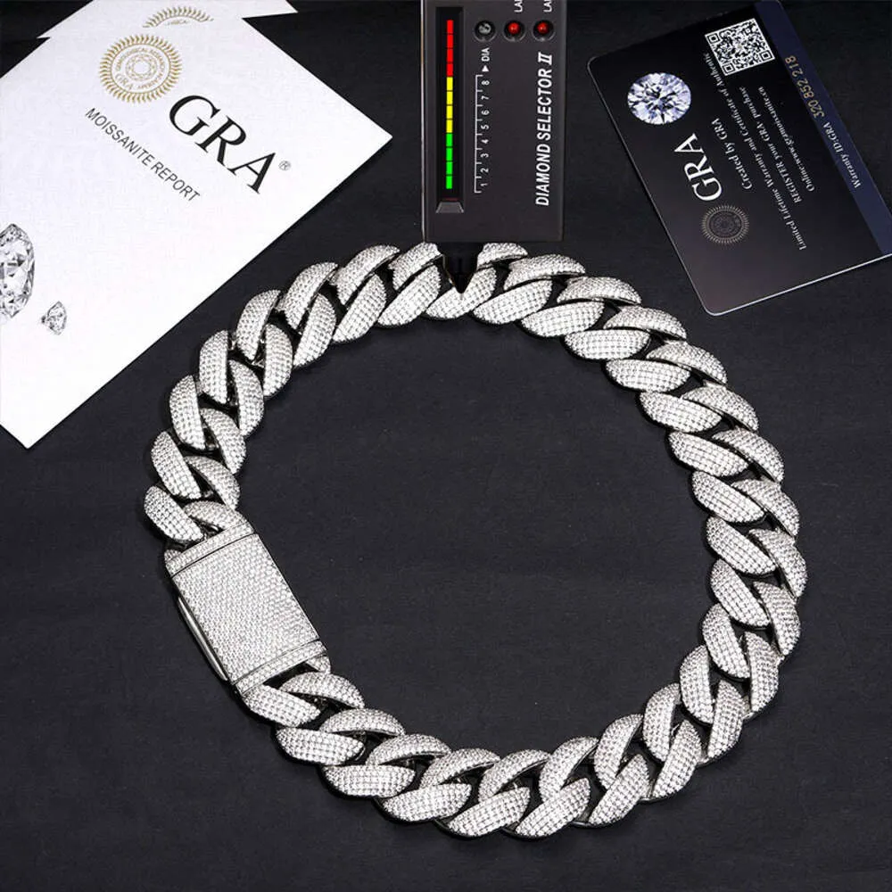 Colares masculinos bonitos da moda moissanite colar venda quente 10k miami cubana link chain 22mm diamante cubano link chain