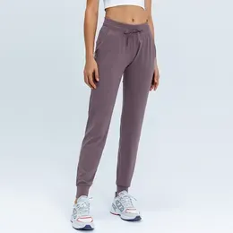 Fitness L-31 Women Outdoor Sweatpants Yoga Pants Slim Was Thin Joggers with Front Hand Pockets Casual Track Pants Loose Straight Breathable Soft Traning Trousers