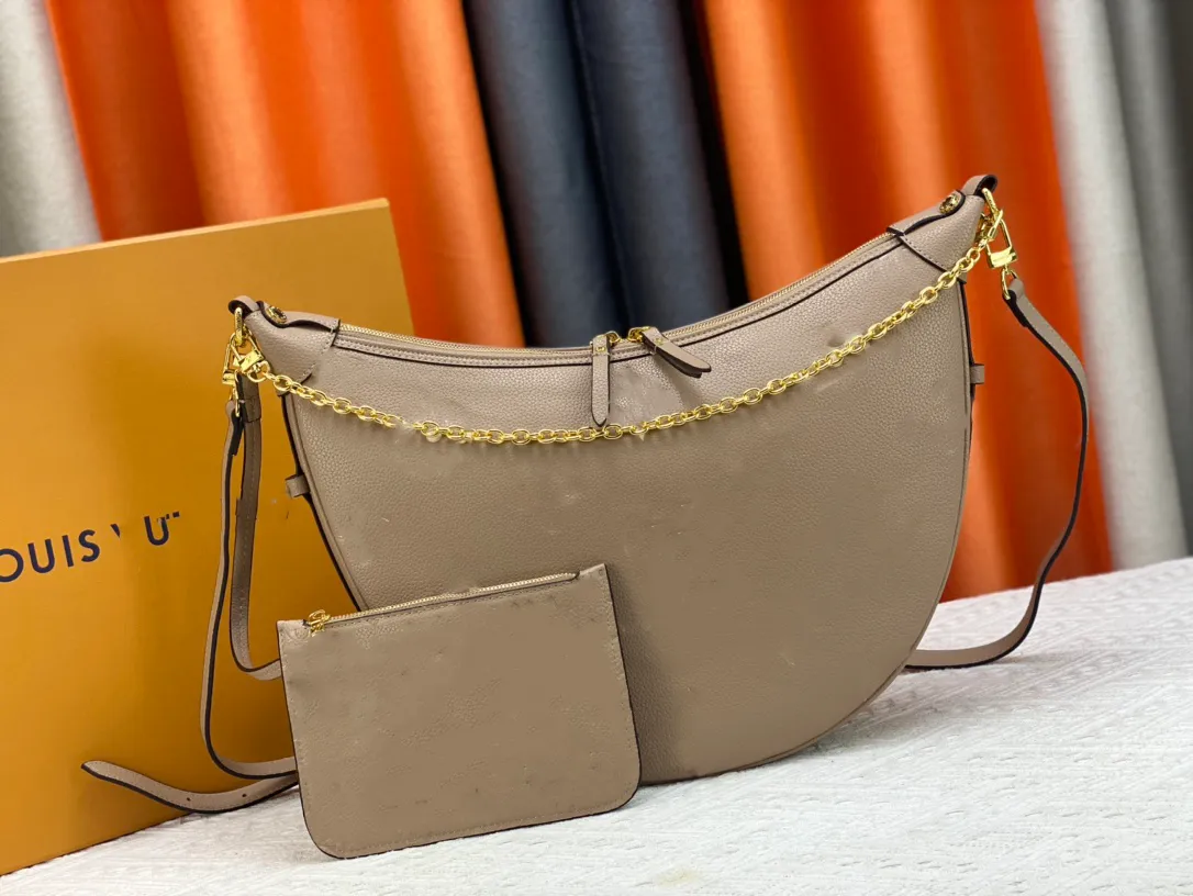 Leather luxury half-moon shoulder bag handbag clutch bag ladies designer men's horizontal top handle handbag46739