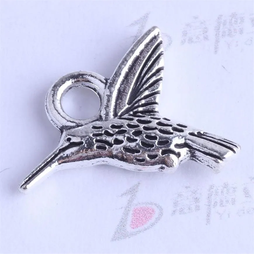 Charms colibrì argento bronzo antico fai da te ciondolo vintage fai da te creazione di gioielli 300 pezzi / lotto 2518285C