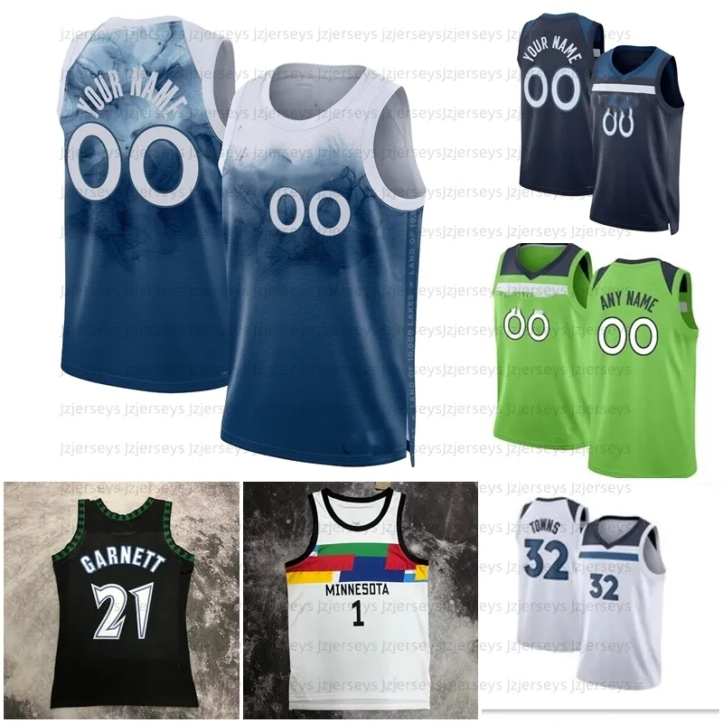 Crianças Juventude Mens Rudy Gobert Karl-Anthony Towns City Basquete Jersey 5 Anthony Edwards Naz Reid DAngelo Russell Wendell Moore Jr.