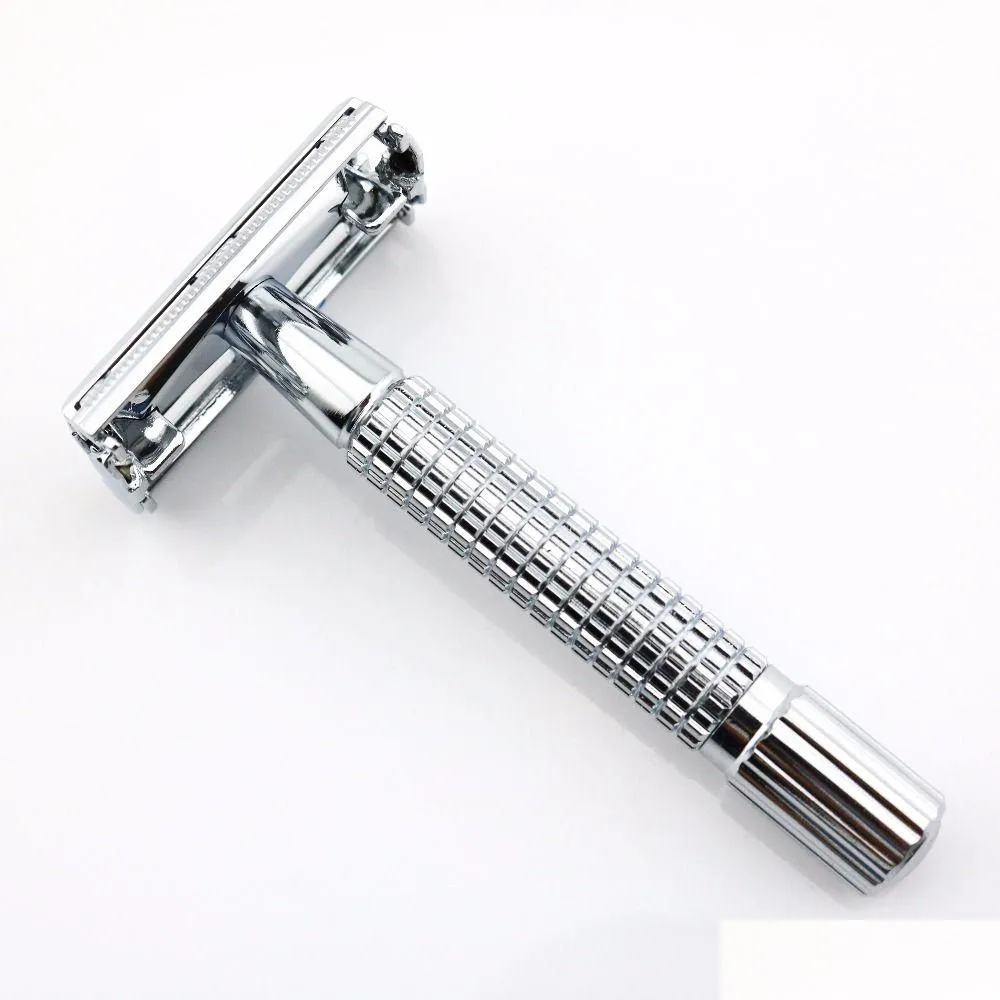 Rasierklingen Weishuble Edge Safety Razor Butterfly Rasieren Messing Material Verchromung 9306-F 100 Teile/los Drop Lieferung Healt Dhuiv