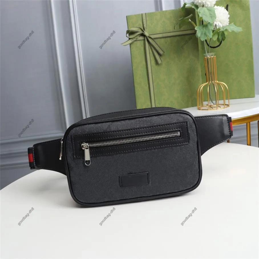 Männer Frauen hochwertige Taillenbeutel Leinwand Leder Sport Runner Fanny Pack Bauch Taille Bum Fitness Running Back Raster Grid Bag195z