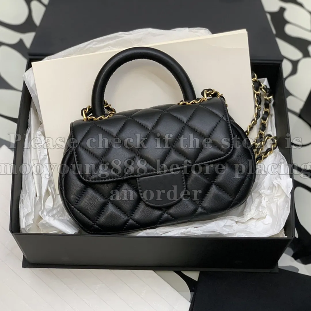 Quilted Leather Clutch Bag With Chain Designer Top Handle For Women 23.5cm Size Black Lambskin Shoulder Bag From Mooyoung888 201.48 DHgate.Com