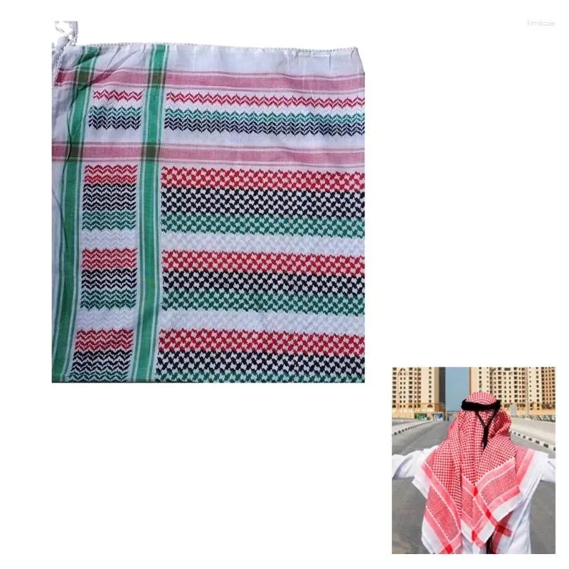 Scarves Arab Male Scarf Jacquard Pattern Headscarf Multi Purpose Outdoor Turban Y1UA