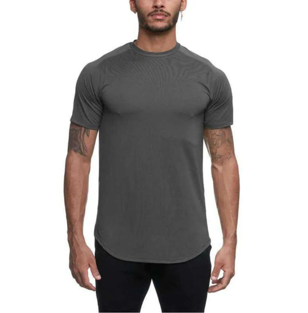 LU LU L Designer Yoga Men Casual Running Fitness Suit Short-sleeved Stretch Sports T-shirt Breathable Sweat-absorbing Quick-drying Clothes Lululemens Women