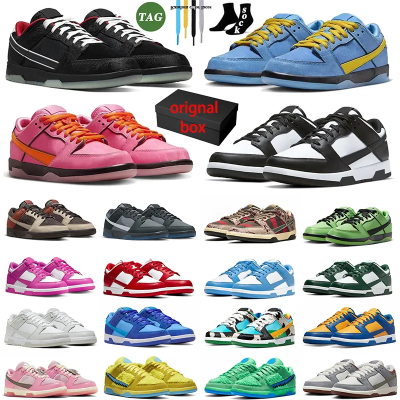 Löpskor med låda sblow panda svart vit lila hummer gul moln olivgrön barn sneaker kvinnor herr tränare barn des chaussures stor storlek US14 eur47