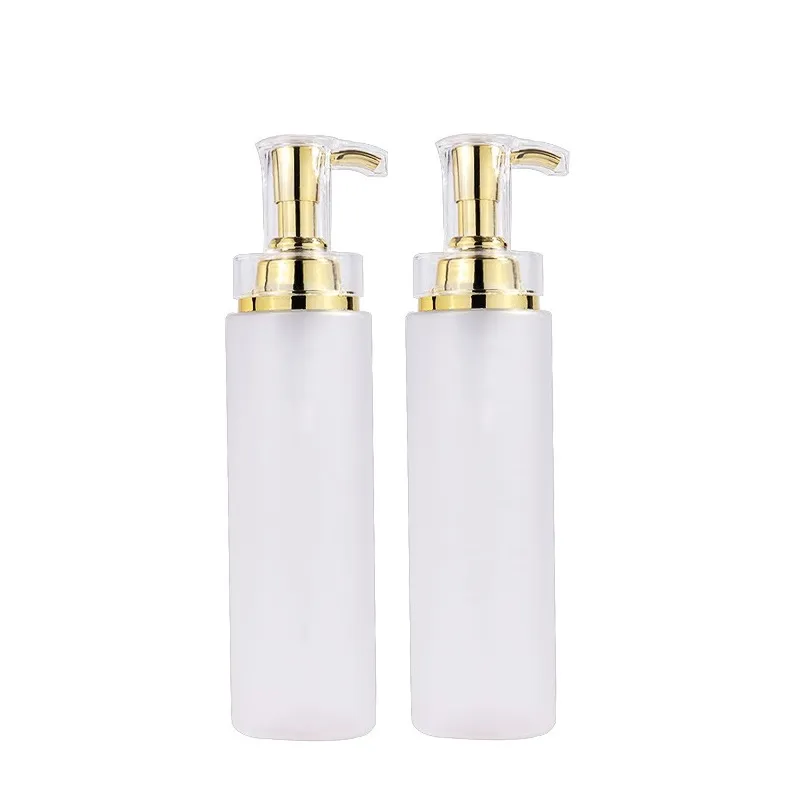 Shampoo Refillable Bottle Gold Lotion Pump Cosmetic Packaging Empty Frost Plastic Bady Scrub Shower Gel Bottles 100ml 120ml150ml 200ml 300ml 400ml 500ml