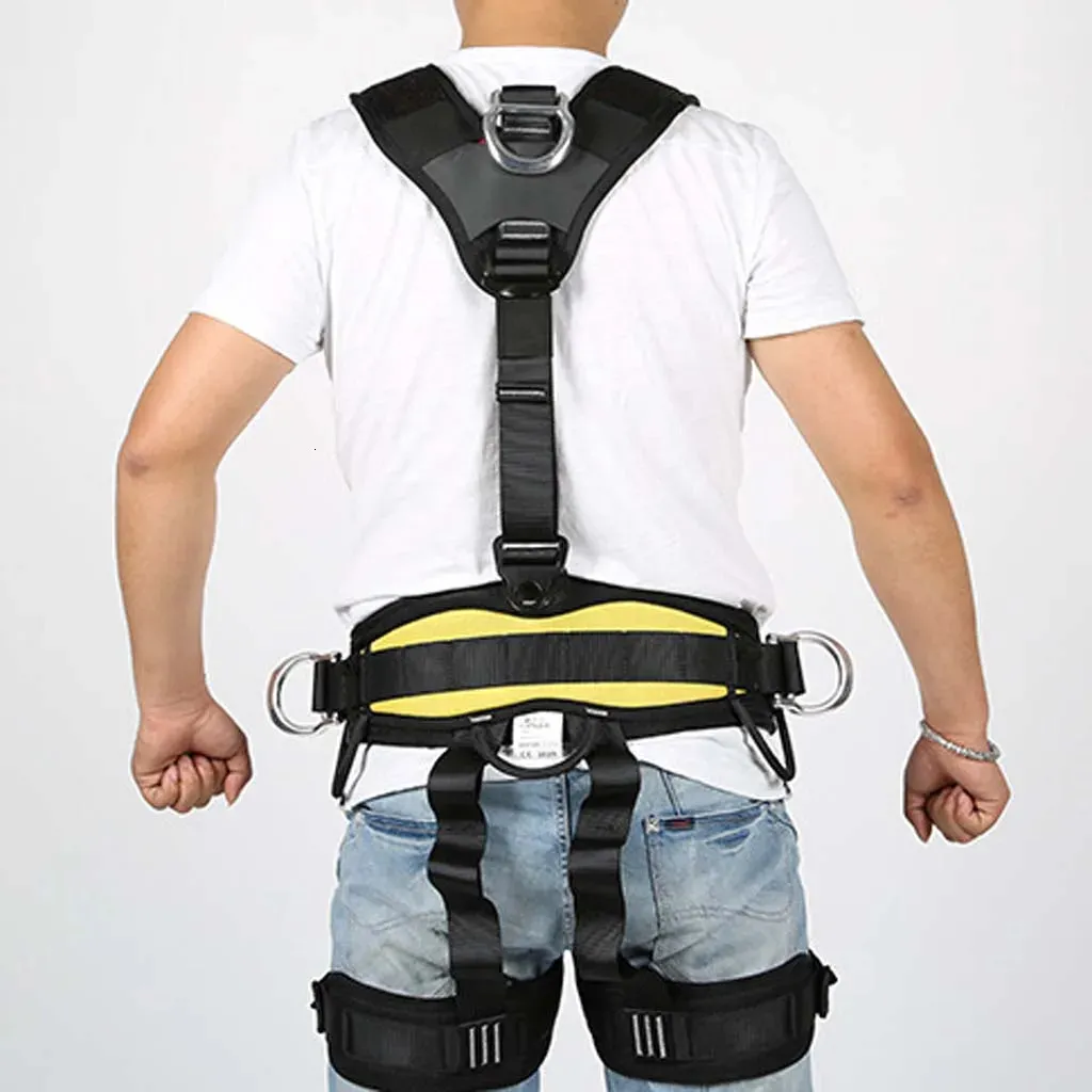 Adjustable Rock Climbing Arborist Shoulder Strap Chest Sit Harness Belt for Camping Mountaineer Carving Climbing Equip