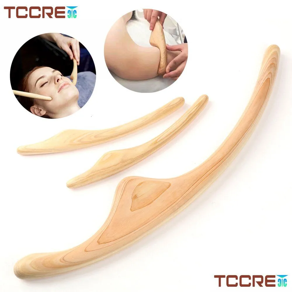 Voltar Massager Masr Drenagem Linfática De Madeira Gua Sha Raspador Corpo Acupressão Fisioterapia Ferramenta Anti Celite Aliviar Músculo Fati Dhfwe