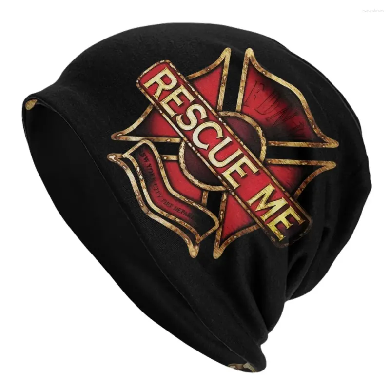 Bérets Fire Rescue Logo maltais Bonnet Chapeaux Hiver Plein Air Skullies Bonnets Pour Hommes Femmes Tricot Printemps Thermique Casquette Élastique