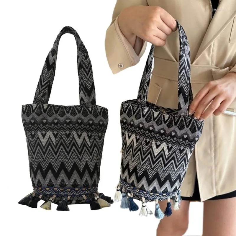 Alışveriş Çantaları Şık Tuval Sling Çantası Erkekler ve Kadınlar İçin Büyük Kapasite Kova Omuz Çantası
