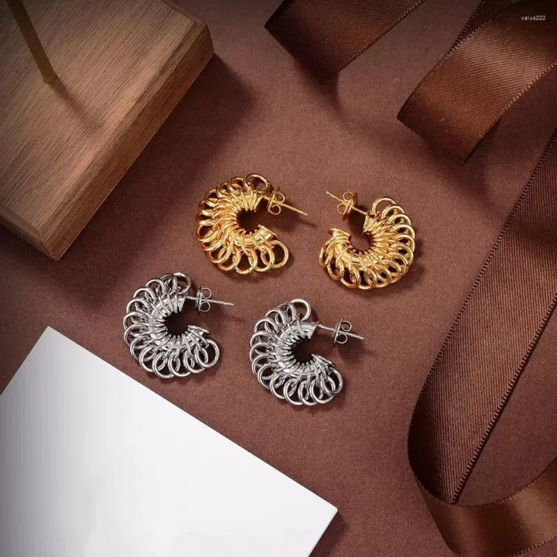 Boucles d'oreilles à clous pour femmes, Design multi-cercles, Style industriel, haute qualité, bijoux de fête, à la mode et personnalisés, 2023