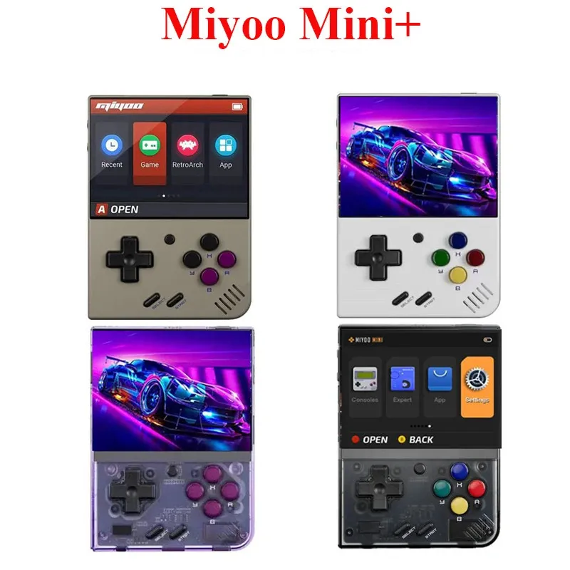 Miyoo Mini Plus Handheld Game Console with Storage Bag, 3.5 Inch Open  Source Retro Game Console, Built in 64G TF Card & 10000+ Classic Games,  Support