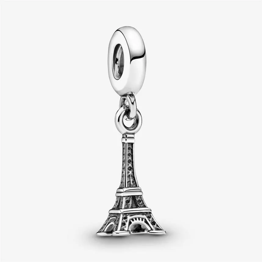 وصول جديد 100 ٪ 925 Sterling Silver Paris Eiffel Tower Charm تناسب سوار السحر الأوروبي الأصلي أزياء المجوهر