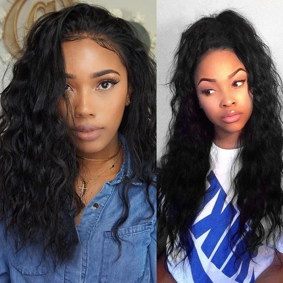 Natural Wave full Lace Front Wig 4c Edges Baby Hair Glueless Wig Human Hair Ready To Wear Virgin 360 Lace Frontal Human Hair Wigs