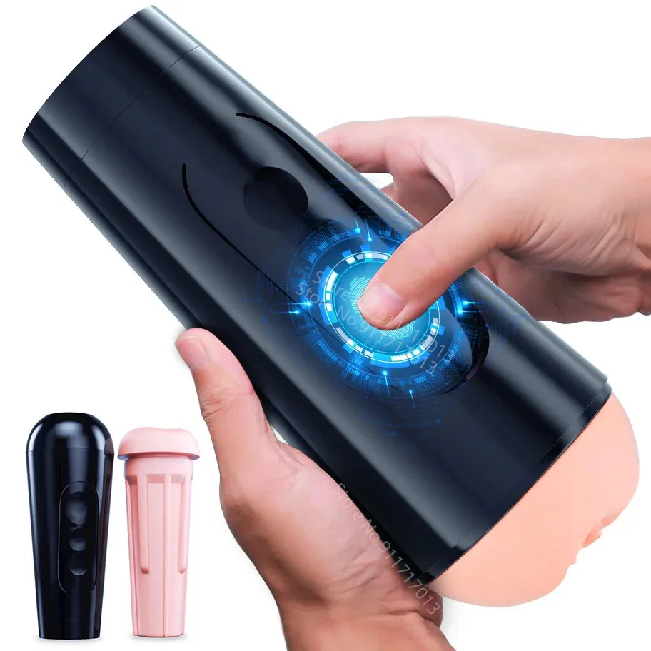 Masturbators Male Masturbator Cup Silicone Vagina Stroker Blowjob Endurance Exercise Masturbation Sex Toys for Men Adult Goods 231204