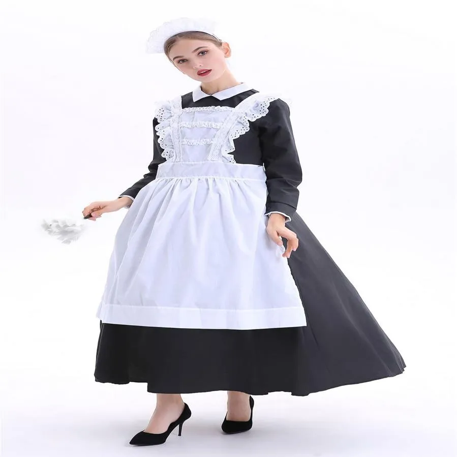 Косплей Французский костюм горничной, ролевое платье, взрослая викторианская горничная, бедная крестьянская служанка, нарядное платье, костюм французской девицы, костюм горничной из поместья217h