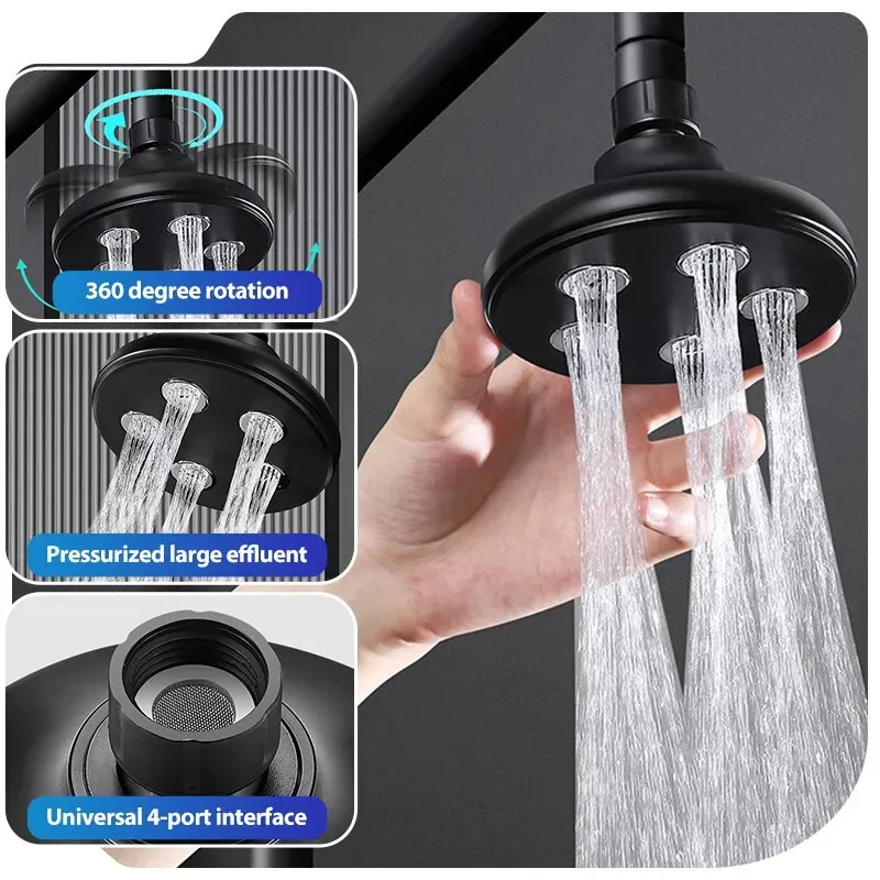High Pressure Shower Head - Mini Rainfall, Powerful Flow, Water Saving ...