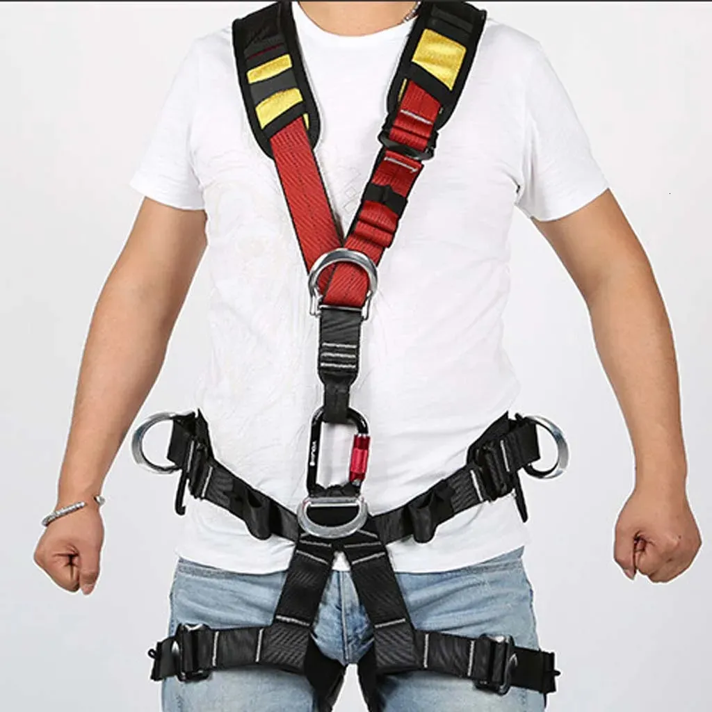 Adjustable Rock Climbing Arborist Shoulder Strap Chest Sit Harness Belt for Camping Mountaineer Carving Climbing Equip