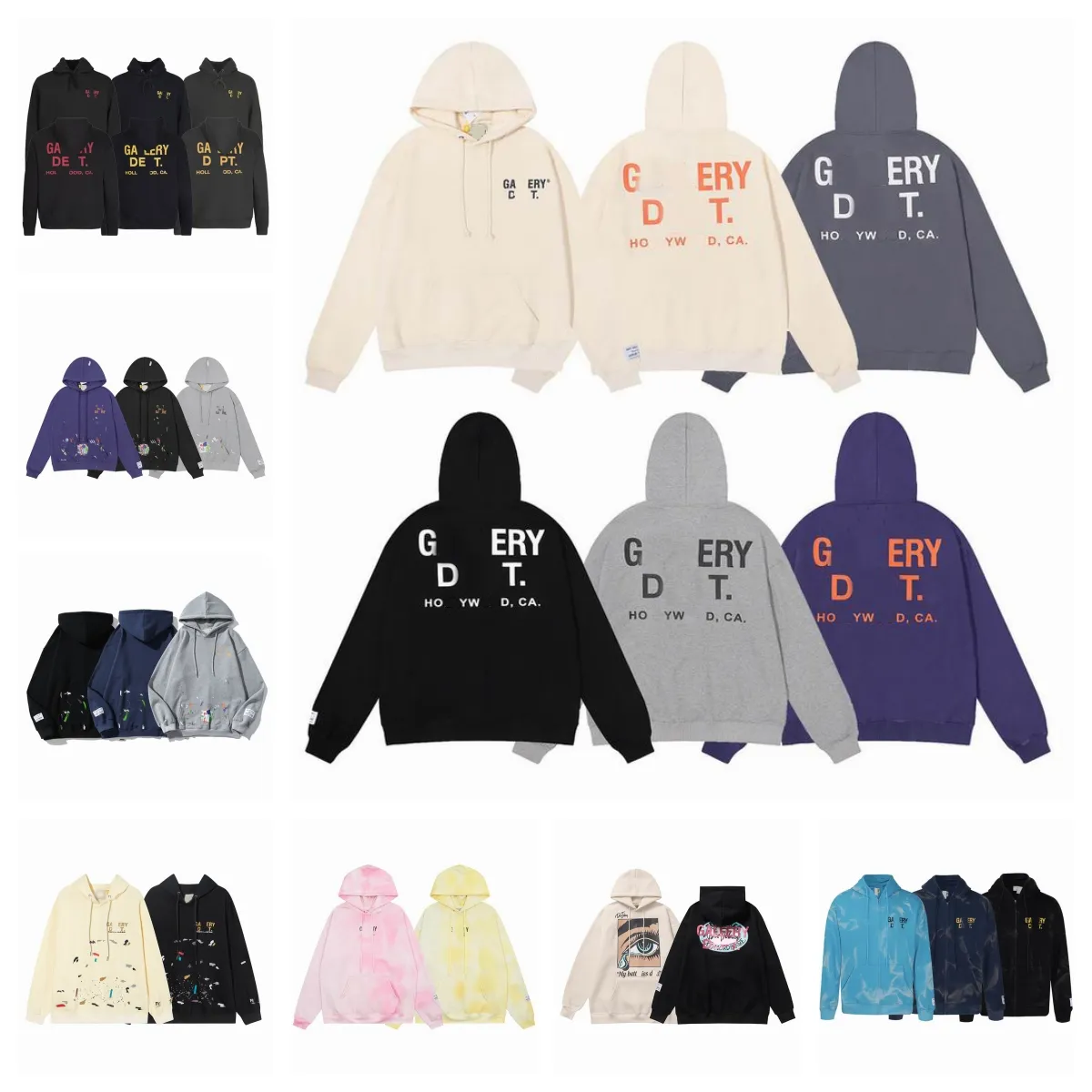 Tasarımcı Erkek Hoodies Sweatshirts Tasarımcı Giyim Glowee Goodie Splash-mürekkep bayanlar High Street Baskı Çok Yönlü Kapüşonlu Mektup Baskı Hoodies